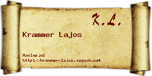 Krammer Lajos névjegykártya